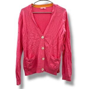 Lilly Pulitzer Pink Button Front Cardigan Women’s Size‎ Large Lightweight